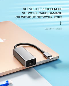 2025 nhà máy bán buôn Hợp kim nhôm USB Loại C để RJ45 Lan <span class=keywords><strong>Adapter</strong></span> Gigabit Ethernet HUB <span class=keywords><strong>Adapter</strong></span> cho máy tính xách tay - Product Image 6