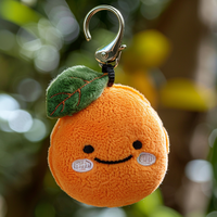 Nieuw ontwerp ODM schattig pluche oranje klein sleutelhanger op maat zacht gevuld fruit knuffel pluche speelgoed voor cadeau
