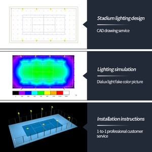 300W 400W 500W กันแสงสะท้อน LED pickleball Court แสงกลางแจ้ง IP66สนามกีฬาเทนนิสสนามกีฬา150LM/W ไฟสนามกลางแจ้ง - Product Image 2