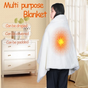 Graphene Far-Infrared <b>Usb</b> Charge Electric <b>Heating</b> Shawl Blanet Portable Soft Portable Rabbit Plush Blanket - Product Image 2