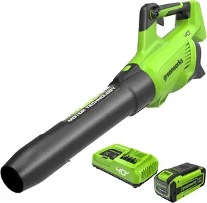 Greenworks 40V 160 MPH 700 CFM Brushless Cordless Leaf Blower dengan 8.0Ah baterai dan pengisi daya
