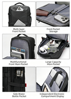 Sac à dos élégant et durable, mallette d'affaires, sacoche pour ordinateur portable, compatible chariot, pour trajets quotidiens, sac à bandoulière croisé