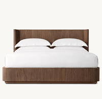 Cadre de Lit en Bois de Chêne pour Chambre, Meuble de Luxe pour Maison