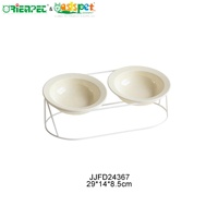 Mangeoire double inclinée en céramique ORIENPET & OASISPET pour animaux de compagnie, protection du cou, anti-renversement JJFD24367