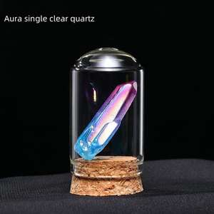 אבן גלם דיי אמטיסט ברור קוורץ קוורץ סלעים מינרליים דגימות אבן חן קריסטל עם סט בקבוק זכוכית - Product Image 4