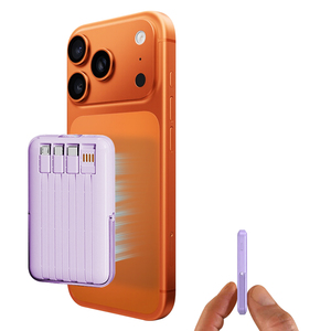 พาวเวอร์แบงค์แม่เหล็กบางเฉียบ 10000mAh ชาร์จเร็วแบบไร้สายสำหรับโทรศัพท์ พาวเวอร์แบงค์พกพาขนาดเล็ก ความจุ 10000 mAh - Product Image 5