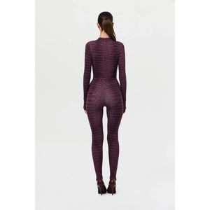 VOIKERDR Combinaison à manches longues pour femme, imprimé numérique, tricot sans couture, polyester, Lycra, tenue de soirée - Product Image 1