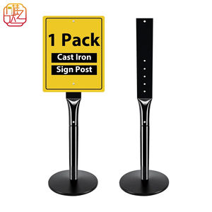 Poteau de signalisation de stationnement avec base - Support de signalisation de stationnement robuste de 15 lb pour suspendre des avertissements de circulation, de construction, de rue, de signalisation - Product Image 1