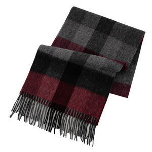 Écharpe en laine de mouton 100% à carreaux, prix d'usine, qualité supérieure, pour un style hivernal confortable - Product Image 3