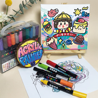 Bestationery Acrilicos Marqueurs de couleur imperméables personnalisés Graffiti 48 couleurs Ensemble de marqueurs de peinture acrylique permanents pour l'art