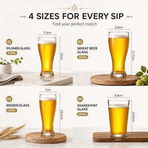 Vasos de Cerveza de Cristal Soplado a Mano al por Mayor, Vasos Clásicos Transparentes para Cerveza, Vasos Personalizados con Logotipo para Bar y Fiestas - Product Image 6