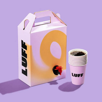 Conteneur à liquide en carton portable de 96 oz avec valve pour boissons chaudes et froides, boîte de transport pour café à emporter pour restaurant