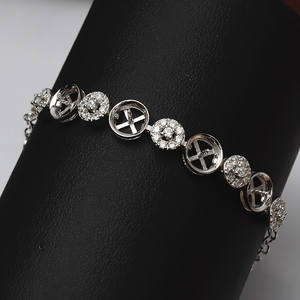 S925 <b>Silver</b> Women's Coarse Crystal <b>Bracelet</b> DIY Empty Accessories Semi-Finished 537 <b>Bead</b> <b>Bracelet</b> - Product Image 5