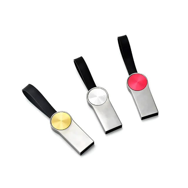 Metal USB Flash Drive with Silicone Lanyard 128GB Colorful Pull Disc Surface Custom Logo Portable Pendrive Promotional U Disk