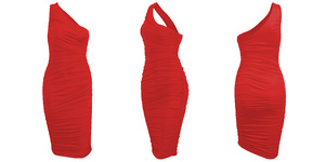 Mode d'été Sexy Women Sleeveless One Shoulder Dress Bodycon Ruched Midi Party Club Dresses - Product Image 6