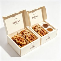 Boîte d'emballage personnalisée en carton recyclé de qualité alimentaire pour gaufres, bonbons, gâteaux et biscuits avec séparateur