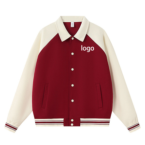 Chaqueta de Béisbol de Moda con Mangas Raglán y Solapa de Algodón de 380 g, Estampado Personalizado, Holgada, Estilo Béisbol, Prenda Exterior - Product Image 6