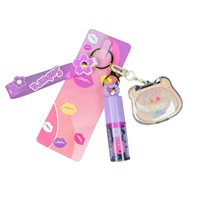Porte-clés chaîne suspendu, Huile à lèvres hydratante, Gloss à lèvres, Ensemble de soin illuminateur avec Miel format voyage pour tous types de peau