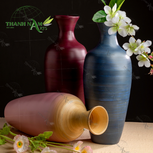 Juego de jarrones de bambú pintados artísticos de alta calidad para decoración del hogar jarrones hechos a mano Decoración de mesa hechos en Vietnam - Product Image 1