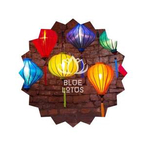 VENTE FLASH Lanterne en soie bleue Lotus 2025 Lanterne suspendue légère pour la décoration de mariage et d'événements - Product Image 1
