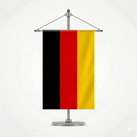 Drapeau de table national allemand, imprimé par transfert thermique double face, en polyester imperméable et durable, pour événements sportifs, football, montres et fêtes