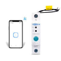 Disjoncteur intelligent WiFi 63A sur rail DIN, interrupteur intelligent, télécommande par application Ewelink pour maison intelligente, 18 mm 63A sans fonction de mesure