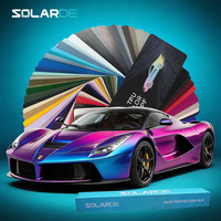 SolarDe 2026 Nouveau Film de Protection de Peinture (PPF) en TPU Couleur Métallique Brillante Changeante Auto-Réparateur Garantie 3 Ans pour Carrosserie