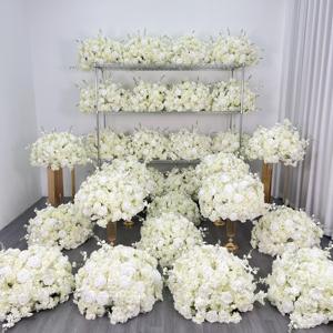 Hotsale 50Cm 60Cm 70Cm 80Cm Large Rose Flower Arrangement Wedding Table Flower Centerpieces Silk <b>Artificial</b> White Flower Ball - Product Image 1