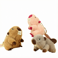 Porte-clés jouet en peluche douce, mini, imprimé numérique, écologique, motif castor et loutre marine, pour Halloween