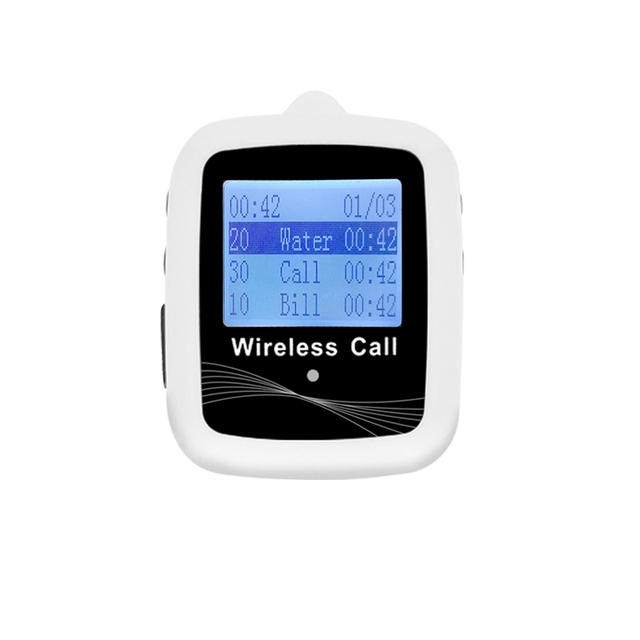 Stock Caregiver Pager Wireless Call Beeper Waterproof Watch Receiver for Church Nurse Coffee Table Reserved Waiters