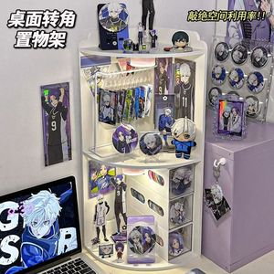 <b>Corner</b> Desktop <b>Shelf</b> 3-Tier Rectangle Standing Type Multi-Functional Storage Display For Stationery Books Toys - Product Image 5