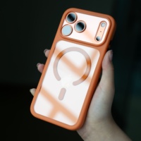 Étui antichoc en TPU coloré avec dos transparent et chargement magnétique, avec bouton intelligent indépendant pour appareil photo, pour iPhone 17 Pro Max