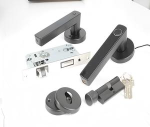 图雅球形家用木门指纹密码锁分体式黑色门把手内门门把手 - Product Image 6