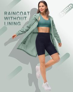 Impermeable para <span class=keywords><strong>Mujer</strong></span>, 33,000 pies de Altura, Resistente al Viento, Plegable, Ligero, Transpirable, 100% Nailon, con Capucha, Largo, para Viajes - Product Image 3