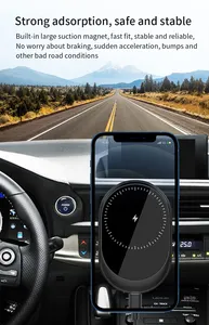 Новое поступление 2022, трендовый нескользящий держатель автомобильного зарядного устройства для телефона 15 Вт, портативный адаптер для быстрой зарядки Qi, магнитное беспроводное автомобильное зарядное устройство