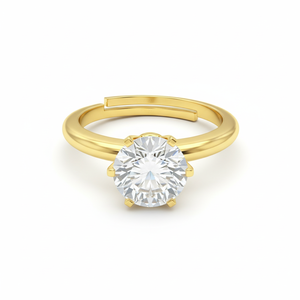 Classic Round Cut Lab Grown Diamond <b>Solitaire</b> <b>Ring</b> 925 <b>Silver</b> / 10KT 14KT 18KT Gold <b>Ring</b> For Women Wear Fashionable <b>Ring</b> - Product Image 1