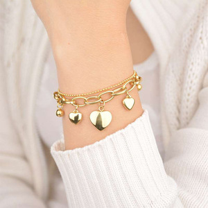 Pulseras de Mujer Multicapa de Acero Inoxidable con Grabado de Titanio, Venta al por Mayor de Fábrica, Modernas y Elegantes - Product Image 2