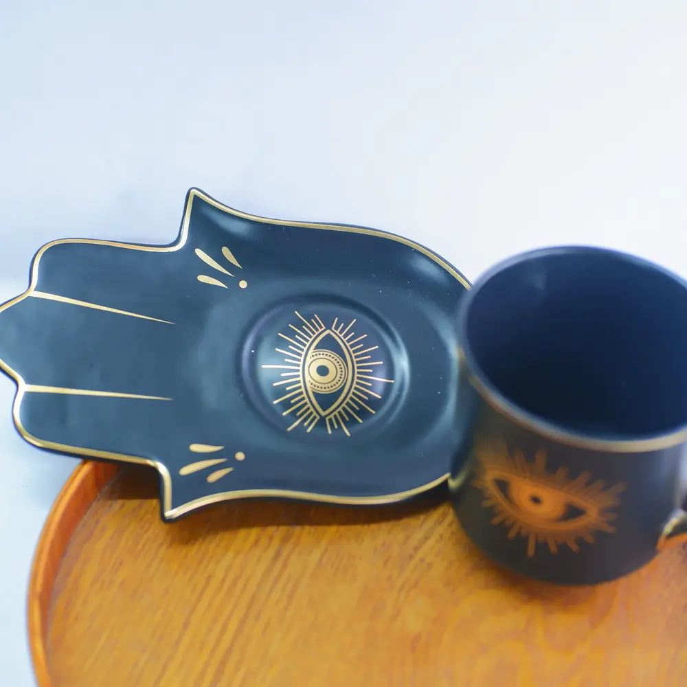 Wholesale Bulk Delicate Design Business Gift Set Mystic Theme Eye Hand Of God Water Drinking Mug