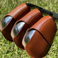 Fundas Protectoras para Palos de Golf de Cuero PU Ecológico Bordadas de Una Sola Cara con Cierre de Gancho y Bucle Clásico Modelo WH-0117 al por Mayor