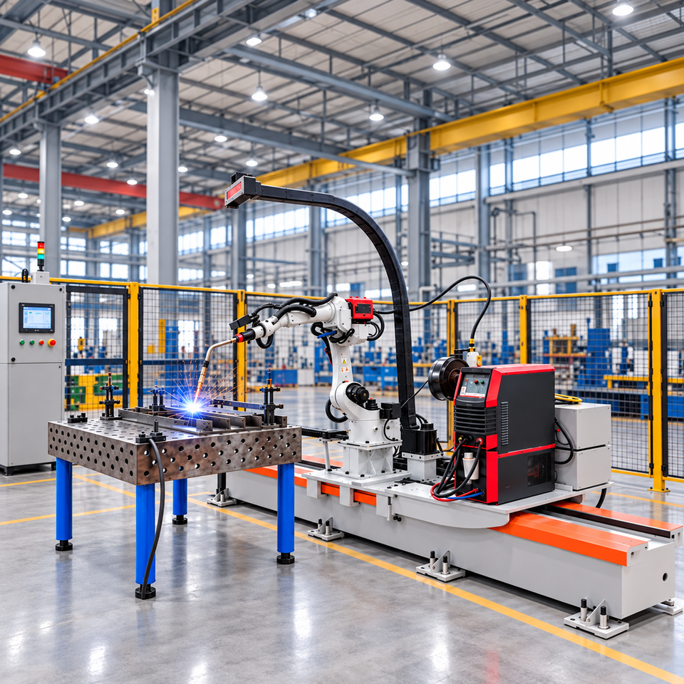 Automatic 6 Axis Robot Welding Workstation with 3D Modular Table for ...