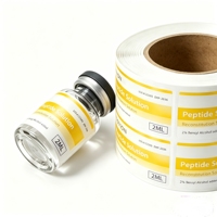 Étiquettes personnalisées pour flacons de peptides, autocollants en vinyle imperméables pour contenants de suppléments de bien-être de 3 ml, 5 ml, 10 ml, en vrac