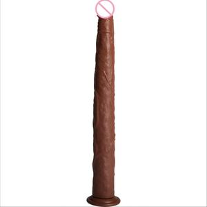 BANSEY US Stock 52cm Extra Long Realistic Veined Dildo Shaft 49cm Insertable Dark Coffee Anal Prostate Pelvic Stimulator - Product Image 3