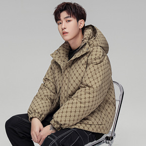 Doudoune d'hiver courte pour <span class=keywords><strong>homme</strong></span> à capuche rembourrée chaude doudoune pour <span class=keywords><strong>homme</strong></span> - Product Image 3