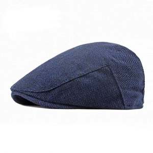Meilleures ventes : Béret pour homme Printemps-Automne, style décontracté d'extérieur, rayé vintage, casquette plate, casquette Ivy - Product Image 1