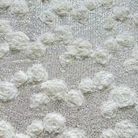 Tissu brodé de sequins en forme de rose 3D, dentelle brodée 3D pour robes de mariée et robes de soirée