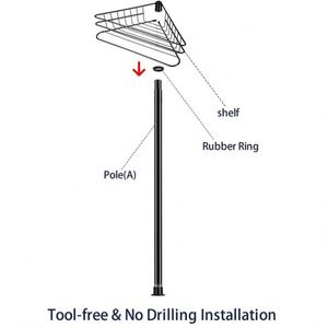 Modern Telescopic Rod Fixed Corner Bathroom Shower Caddies Bath Multi-layer <b>Shelf</b> Storage Combo Organizer <b>Basket</b> for Living Room - Product Image 6