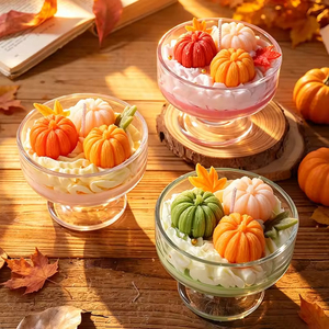 Vela Aromática con Aroma a Calabaza en Vaso de Vidrio Esmerilado, Decoración de Escritorio para Halloween con Ambiente Otoñal - Product Image 2