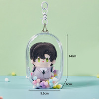 Sac de rangement pour poupée de dessin animé mignon de 15,5 cm, deuxième génération Labubu, épaissi, transparent, multi-usage, cadeau