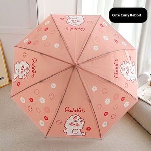 Parapluie Transparent pour Enfants Motif Dessin Animé Poignée Droite Design Mignon Filles Garçons Maternelle Bébé Élèves du Primaire Jour de Pluie - Product Image 5