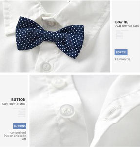 Printemps Automne <span class=keywords><strong>Anniversaire</strong></span> Petit 3 Ans Chemise Pantalon Noeud Papillon Vieux Bébé Costume Formel Ensemble Garçons Vêtements Outfit - Product Image 3